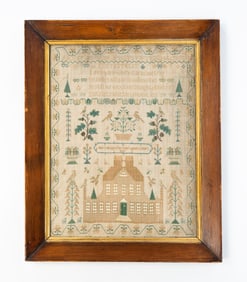 MARY HEDGES (ENGLISH, B. 1827) NEEDLEPOINT SAMPLER, DATED 1839.