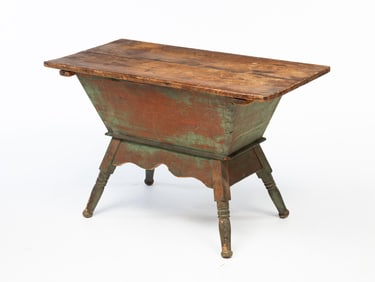 AMERICAN SHERATON PAINTED PINE DOUGH BOX.