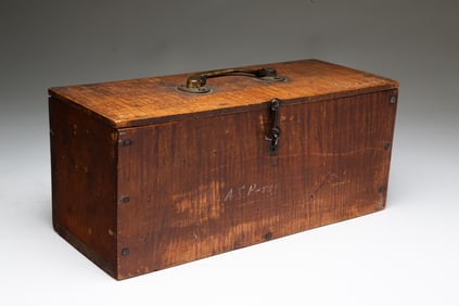 AMERICAN TIGER MAPLE DOCUMENT BOX.