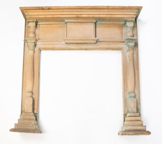AMERICAN FEDERAL PAINTED PINE FIREPLACE MANTLE.