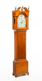 NEW HAMPSHIRE FEDERAL MAPLE TALL CASE CLOCK.