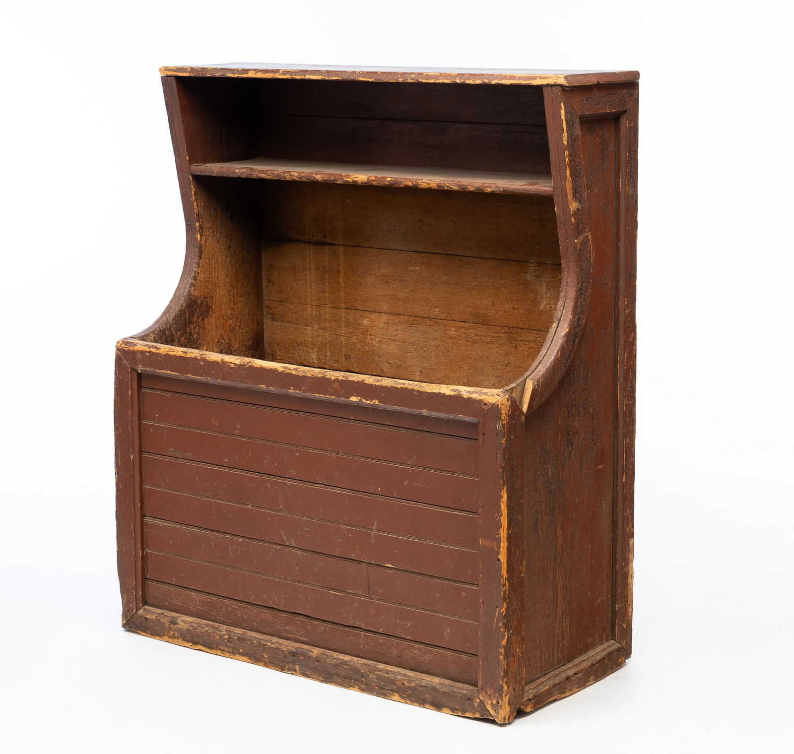 AMERICAN RED-PAINTED PINE HUTCH-BACK BIN. (1 of 5)