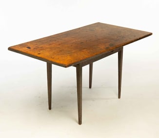 AMERICAN HEPPLEWHITE PAINTED PINE WORK TABLE.