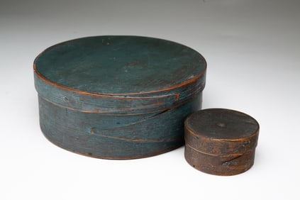 TWO AMERICAN BENTWOOD PANTRY BOXES.