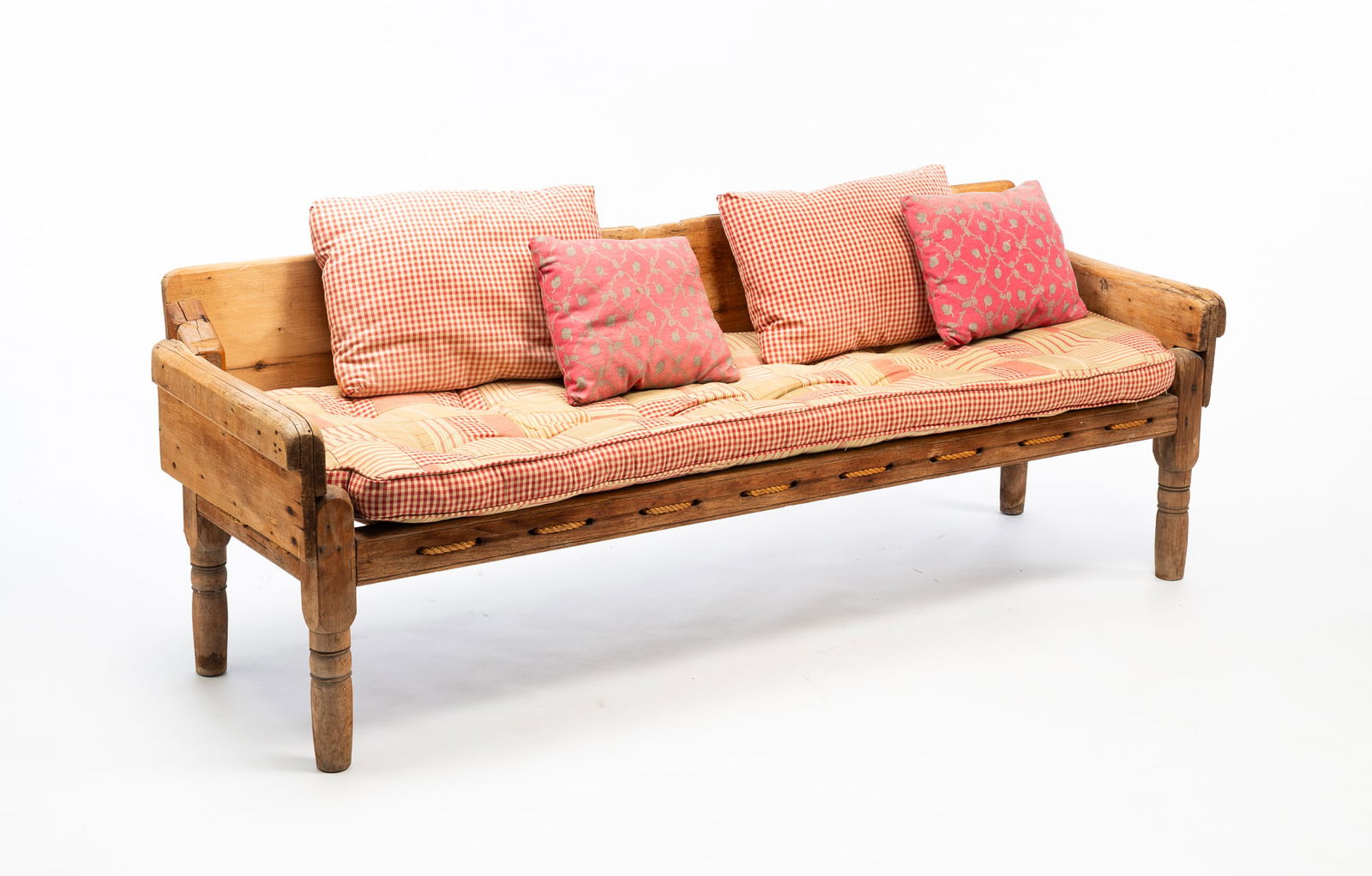 AMERICAN EMPIRE PINE SOFA. (1 of 6)