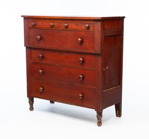 AMERICAN EMPIRE CHERRY SIX-DRAWER CHEST.