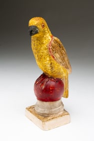 PENNSYLVANIA CHALKWARE PARROT.