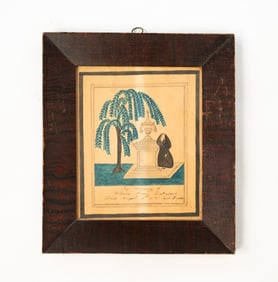 AMERICAN SCHOOL WATERCOLOR MOURNING MEMORIAL FOR WILLIAM HENRY DALRYMPLE (READSBORO, VERMONT,