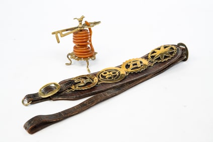 HORSE BRASSES AND A TAPER JACK.
