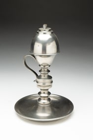 PEWTER CHAMBER LAMP.
