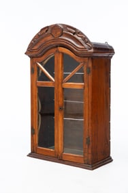 EUROPEAN WALNUT DISPLAY CABINET.