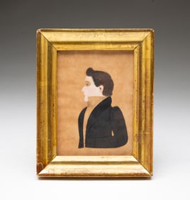 ATTRIBUTED TO AMOS HOLBROOK (AMERICAN, ACTIVE 1830-1831) MINIATURE WATERCOLOR PORTRAIT OF MR.