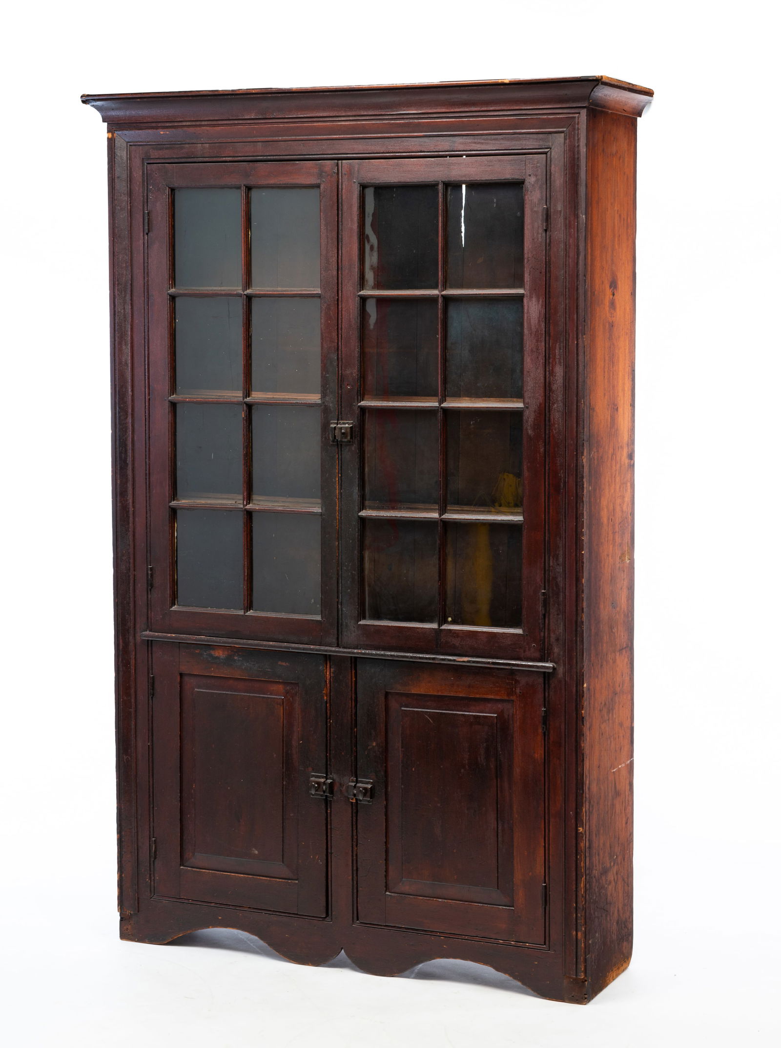 AMERICAN POPLAR AND PINE FLAT-WALL CUPBOARD. (1 of 7)