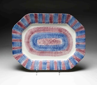ENGLISH SPATTERWARE IRONSTONE PLATTER.