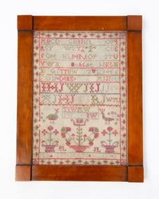 ISA JESSIMAN (SCOTTISH, B. 1825) NEEDLEWORK SAMPLER, DATED 1834.