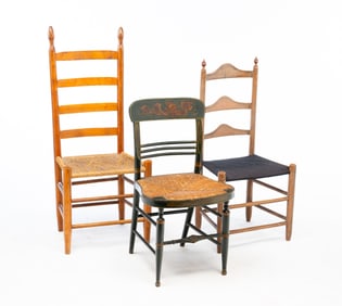 THREE AMERICAN SIDE CHAIRS.