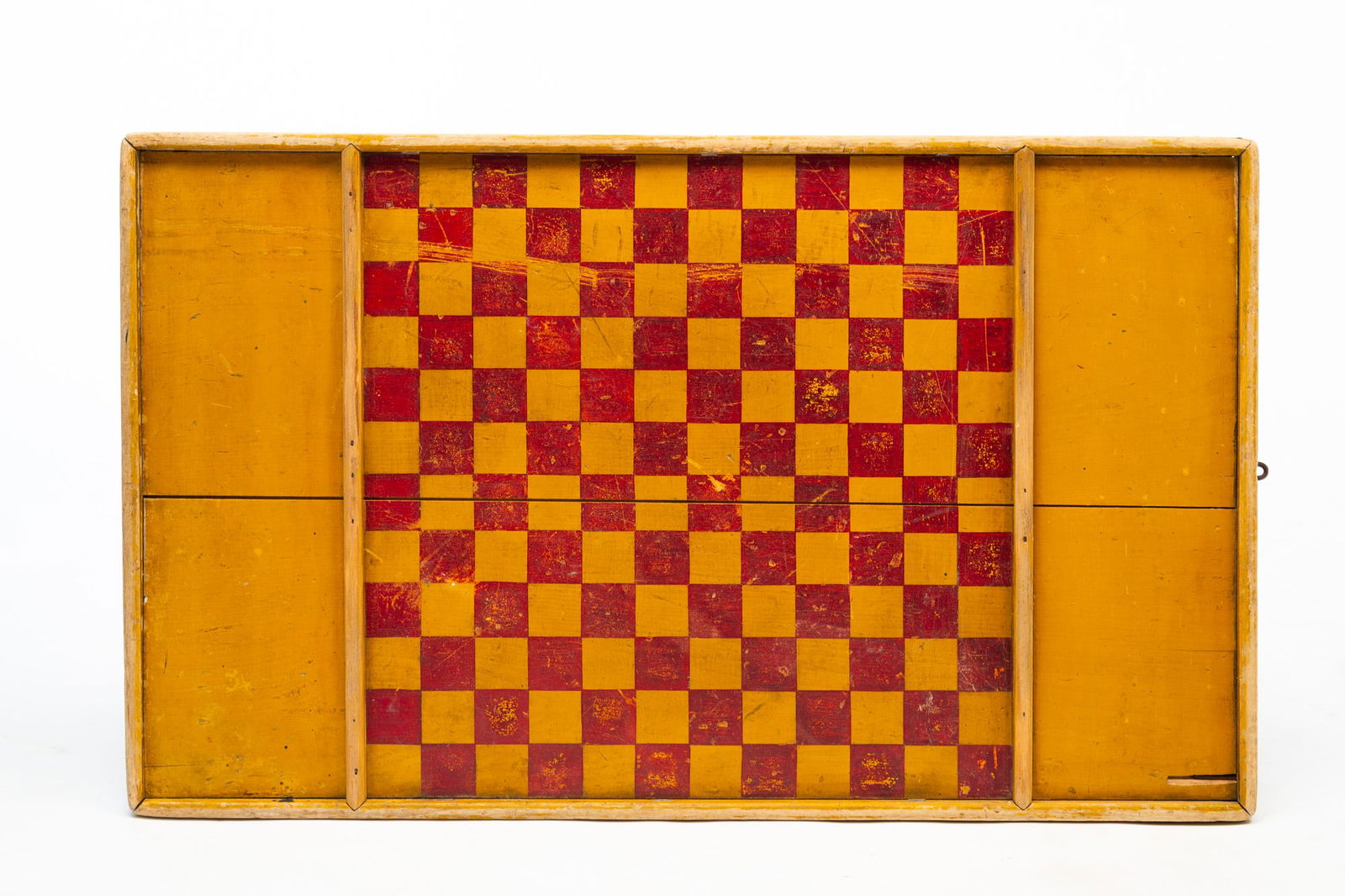 AMERICAN FOLK ART PAINT DECORATED GAMEBOARD. (1 of 2)