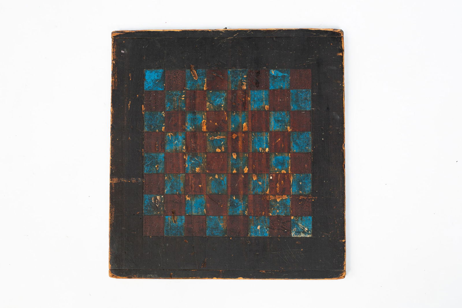 AMERICAN FOLK ART PAINT DECORATED GAMEBOARD. (1 of 3)