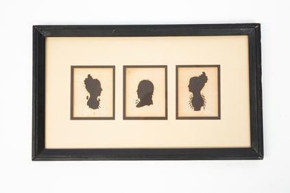 THREE AMERICAN MINIATURE HOLLOW-CUT SILHOUETTE PORTRAITS.