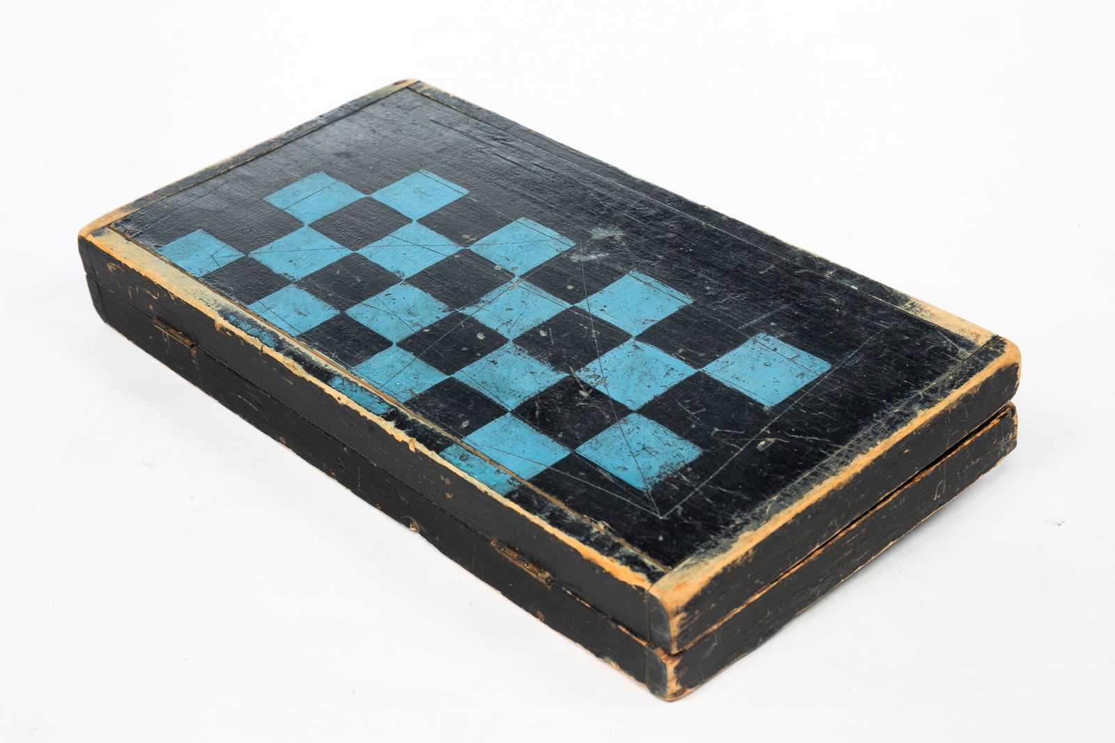 AMERICAN FOLK ART FOLDING GAMEBOARD. (1 of 4)