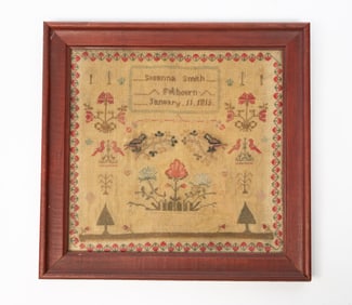 SUSANNA SMITH (ENGLISH) NEEDLEWORK SAMPLER, DATED 1815.