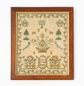 KEZIA GOOCH (AMERICAN OR ENGLISH) NEEDLEWORK SAMPLER, DATED 1837.