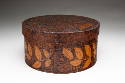 MASSACHUSETTS GOVERNOR NOBLE FOSS (1858-1939) BENTWOOD PYROGRAPHIC BOX, DATED 1903.