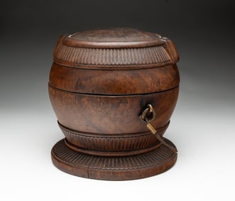 ASIAN CARVED HARDWOOD WATER VESSEL.