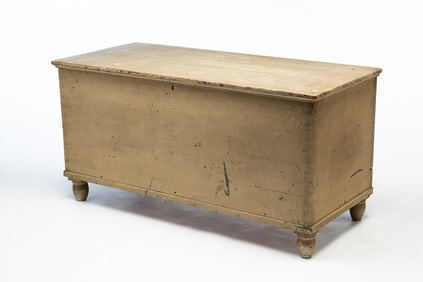 AMERICAN SHERATON WHITE-PAINTED POPLAR BLANKET CHEST.
