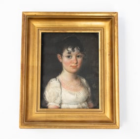 EUROPEAN SCHOOL PASTEL PORTRAIT OF A YOUNG LADY.
