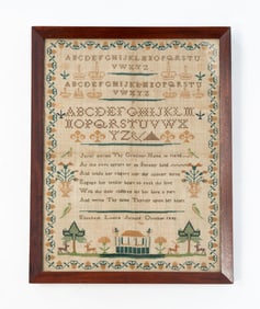 ELIZABETH ARNOLD (ENGLISH) NEEDLEWORK SAMPLER, DATED 1842.