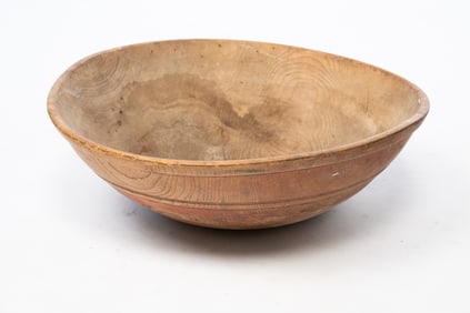 LARGE AMERICAN TURNED WOOD BOWL.