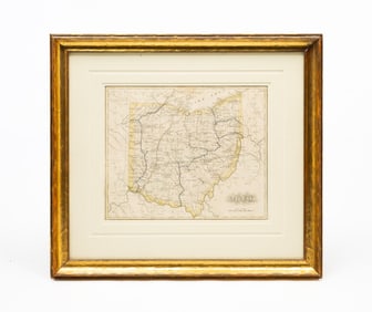 FRAMED MAP OF OHIO.