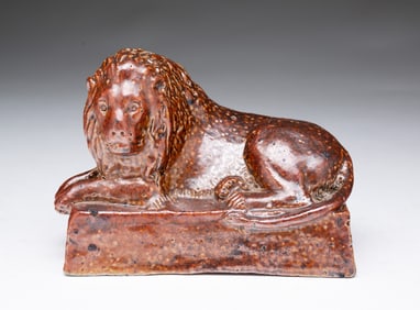 DIMINUTIVE OHIO SEWER TILE LION.