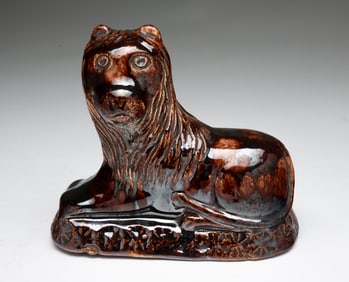 OHIO FOLKSY YELLOWWARE LION.