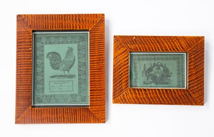FRAMED OHIO SEAL AND DEMOCRATIC PARTY ROOSTER.