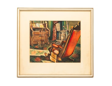KRAEMER KITTREDGE (AMERICAN, B. 1905) "SONGS YOU LOVE TO SING" WATERCOLOR ON PAPER.