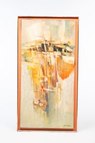 JULIUS FAYSASH (HUNGARIAN, ACTIVE IN OHIO, 1904-1977) "SPRING, 1967" ABSTRACT OIL ON CANVAS.