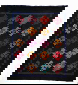 AMISH (HOLMES COUNTY, OHIO) WOOL "BEAR PAW" QUILT.
