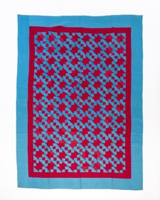 AMISH (HOLMES COUNTY, OHIO) COTTON "JACOB'S LADDER" QUILT.