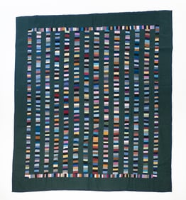 AMISH (PLAIN CITY, OHIO) COTTON "CHINESE COINS" QUILT.