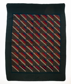 AMISH (HOLMES COUNTY, OHIO) WOOL "ROMAN STRIPE" QUILT.