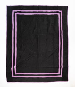 SUSAN J. MILLER (AMISH, HOLMES COUNTY, OHIO) COTTON "PLAIN WITH DOUBLE INNER BORDER" QUILT, DATED
