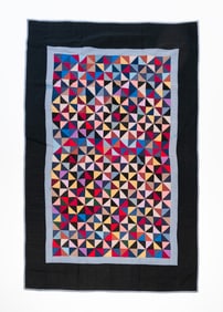 AMISH (HOLMES COUNTY, OHIO) COTTON "BROKEN DISHES" QUILT.