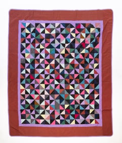 AMISH (HOLMES COUNTY, OHIO) COTTON "BROKEN DISHES" QUILT.