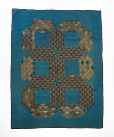 AMISH (HOLMES COUNTY, OHIO) COTTON "OCEAN WAVES" QUILT.