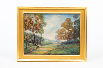 KARL KAPPES (OHIO, 1861-1943) OIL ON BOARD OF LANDSCAPE.