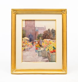 EMMA MENDENHALL (CINCINNATI, OHIO, 1873-1964) "BREAKING WITH TRADITION" WATERCOLOR.