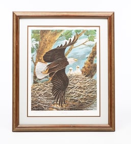 JOHN RUTHVEN (OHIO, 1924-2020) "BALD EAGLE" LIMITED EDITION PRINT.