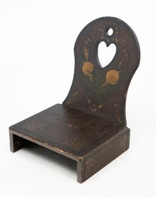 EASTLAKE VICTORIAN PAINTED AND DECORATED CANOE SEAT.